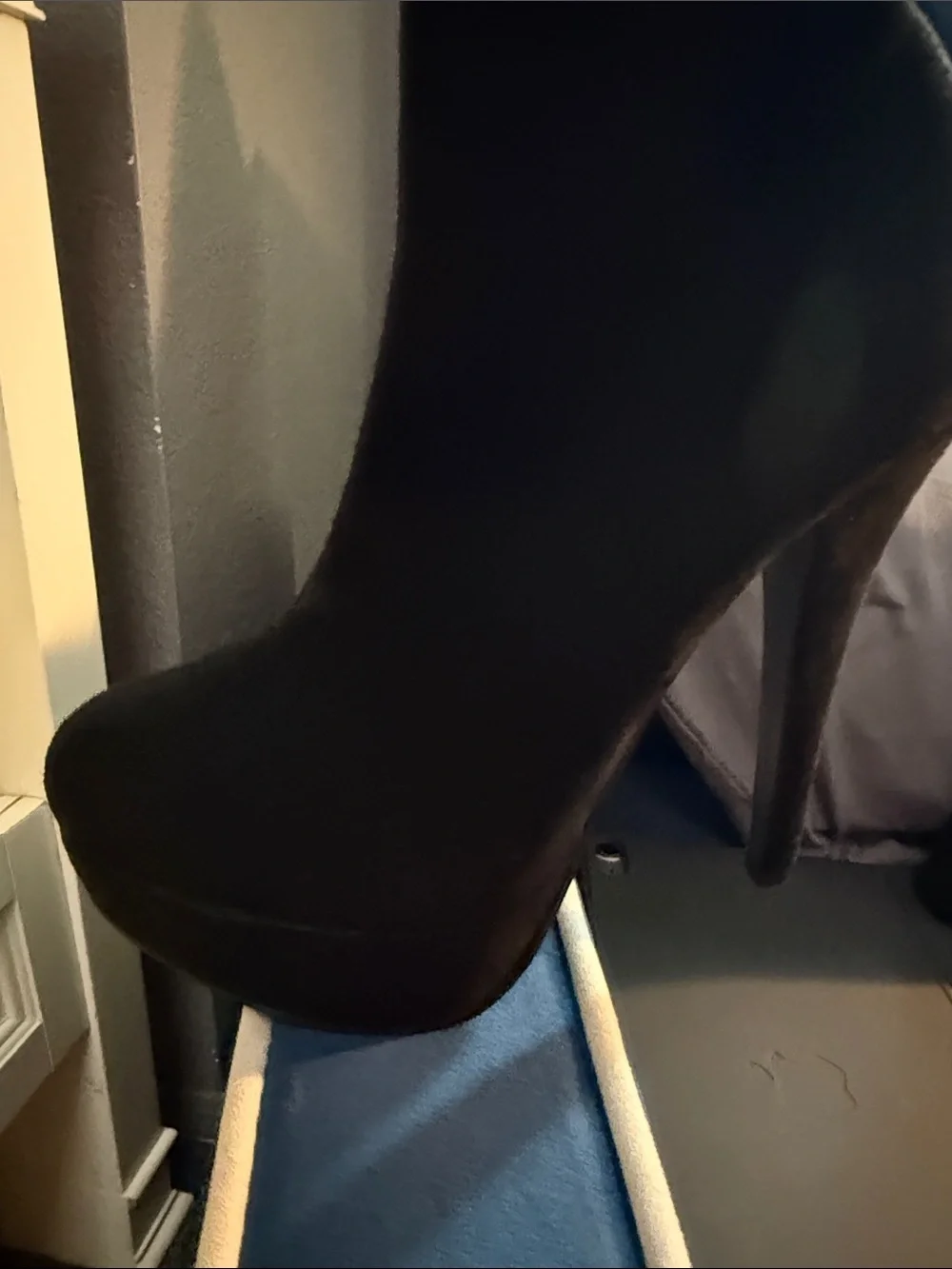 Koi Couture Black Over-the-Knee Suede Platform Stiletto Boots